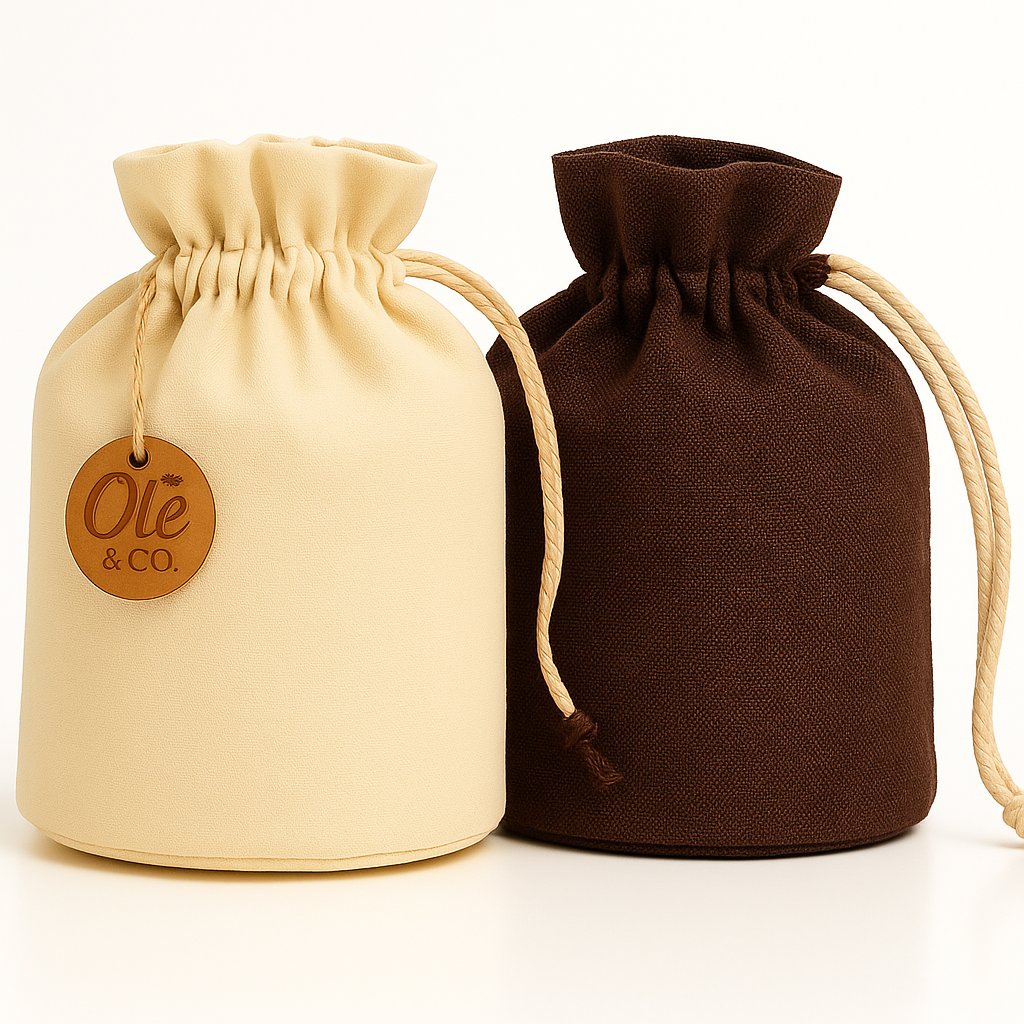 Olé & Co twee linnen bags in de kleur darkgrey en naturel k. productfoto