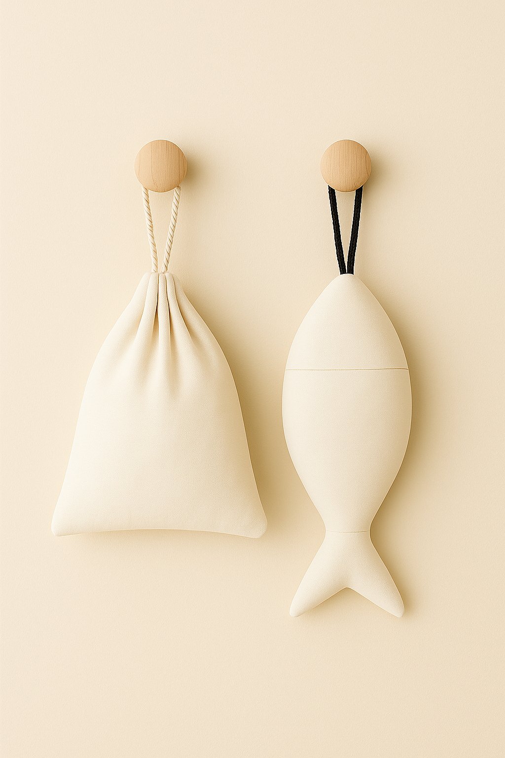 Olé & Co handgemaakte linnen vis en pouch set – 100% Europees linnen, stonewashed, natuurkleur