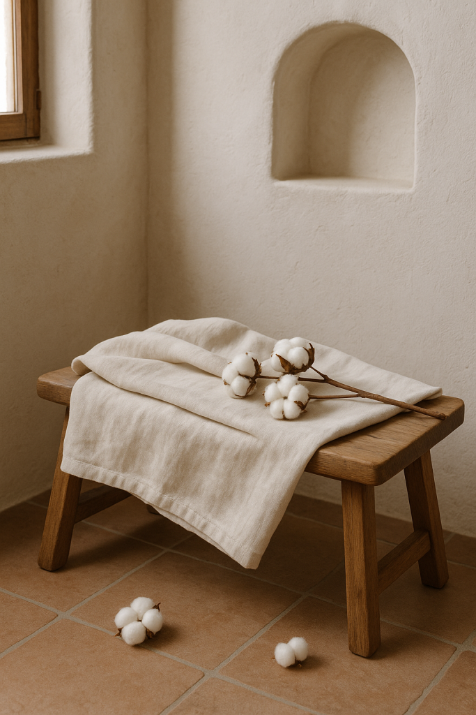 Katoenplant en katoenen stoffen in mediterrane sfeer – Olé & Co