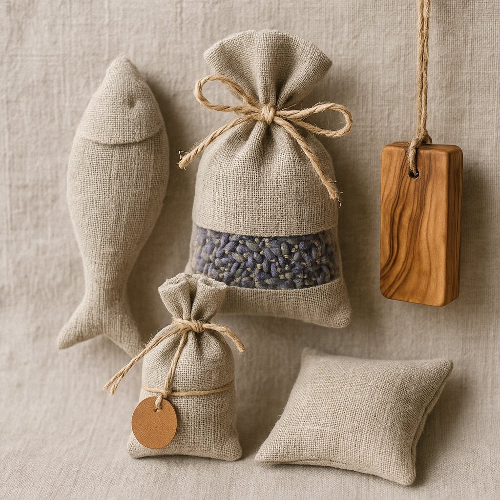 Olé & Co Linnen geurproducten en olijfhout geurblokje