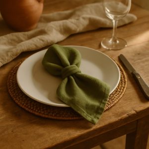 Europees linnen servet kleur olive Olé & Co