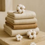 Olé & Co Stapel katoenen stoffen met katoenbolletjes als detail – puur natuurtextiel