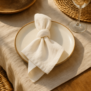 Puur linnen servet in de kleur offwhite van Olé & Co