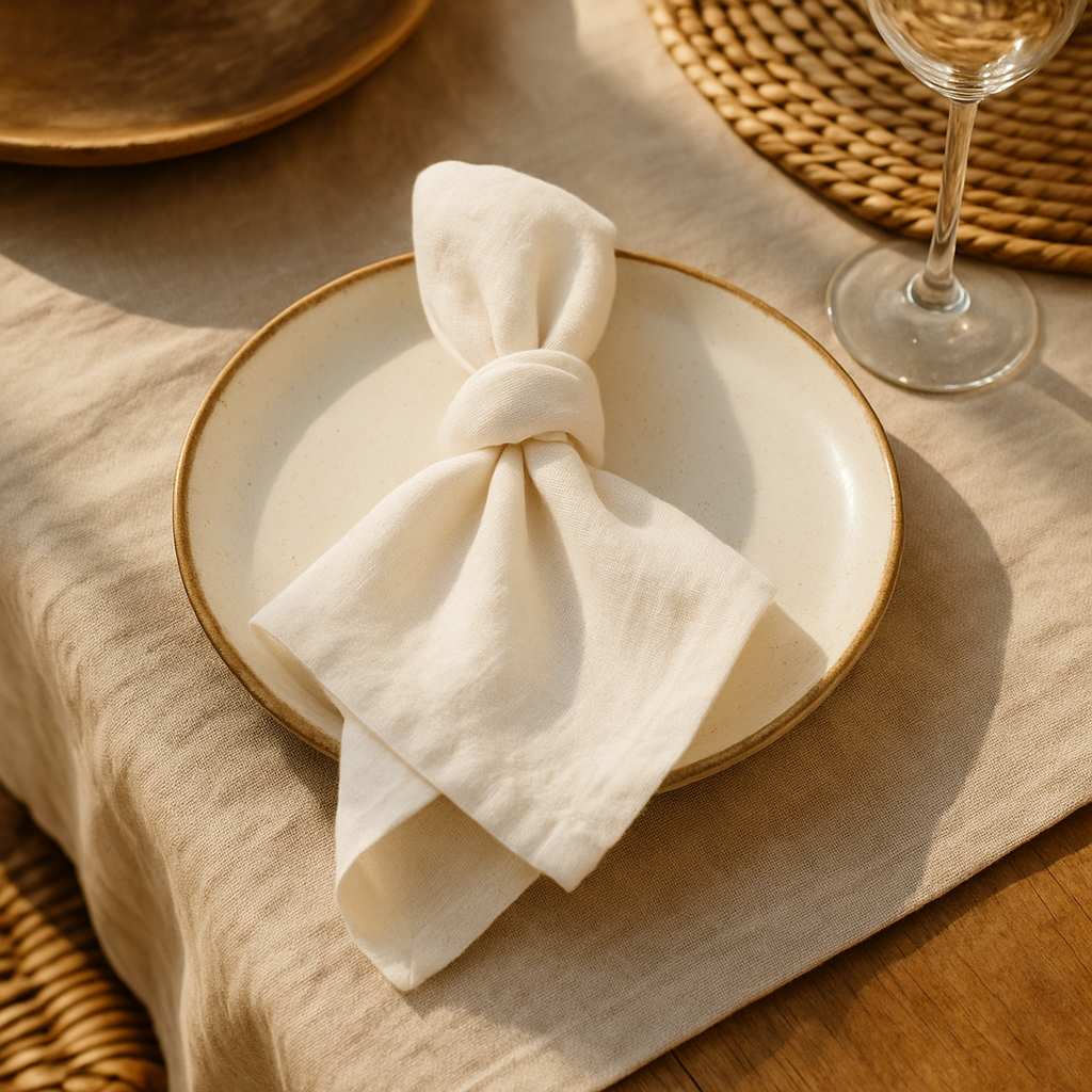 Puur linnen servet in de kleur offwhite van Olé & Co