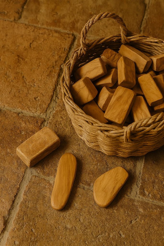 Olé & Co Nervatuur olijfhout – warme vlammen en contrast